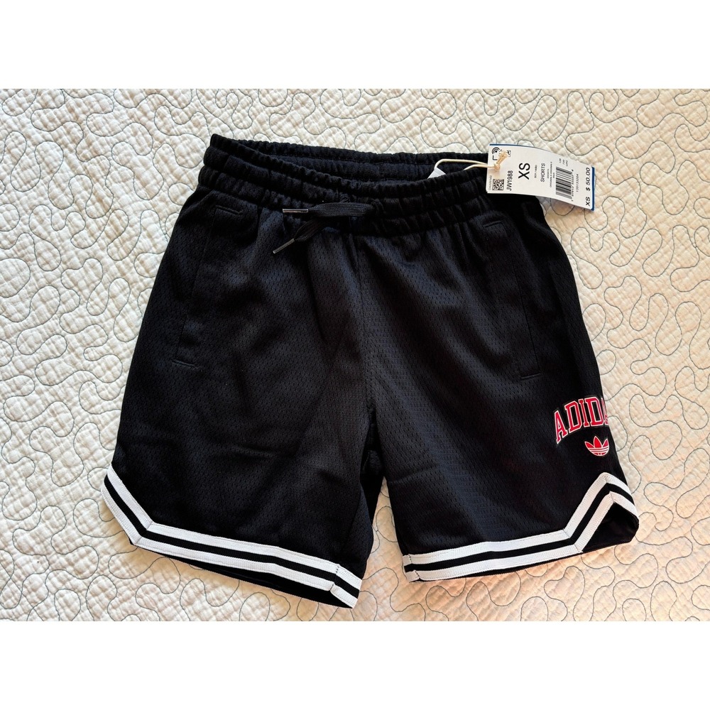 Adidas Originals Boys Mesh Basketball Shorts Black Size XS